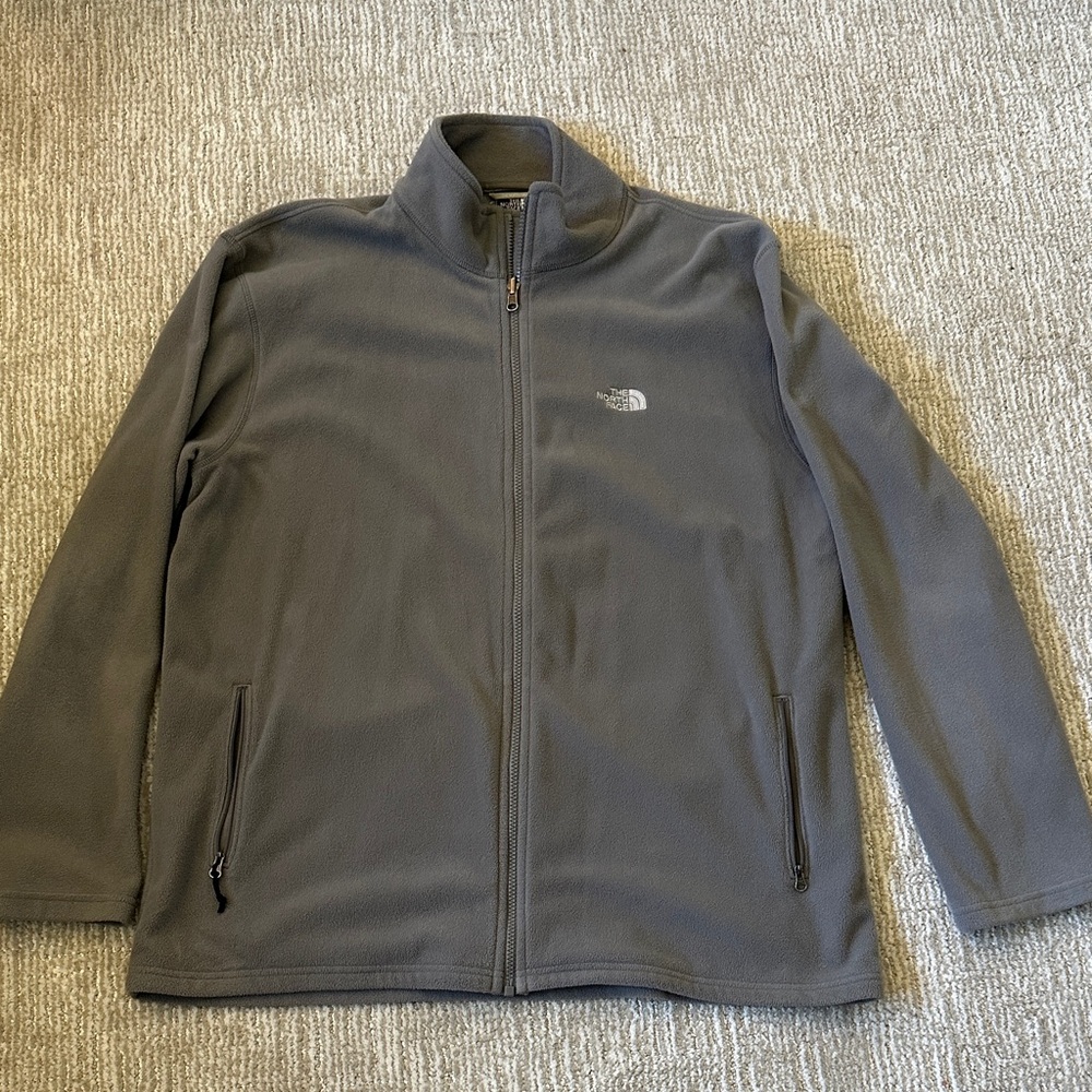 The North Face Gray Full-Zip Lightweight Fleece Jacket